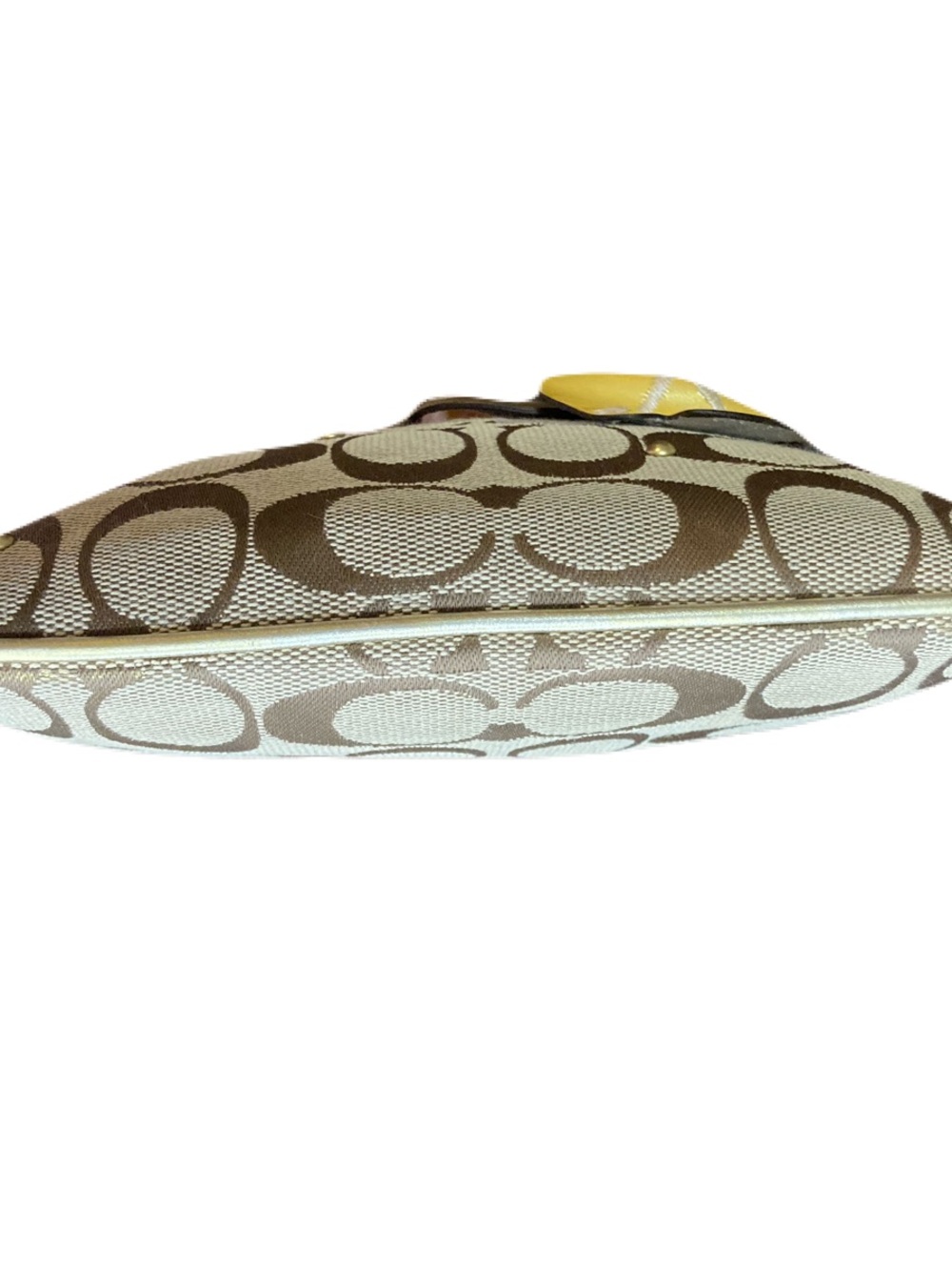Coach Vintage Signature Canvas Crossbody Bag w/ 3D Floral Appliqué-Khaki/Yellow - Picture 7 of 14
